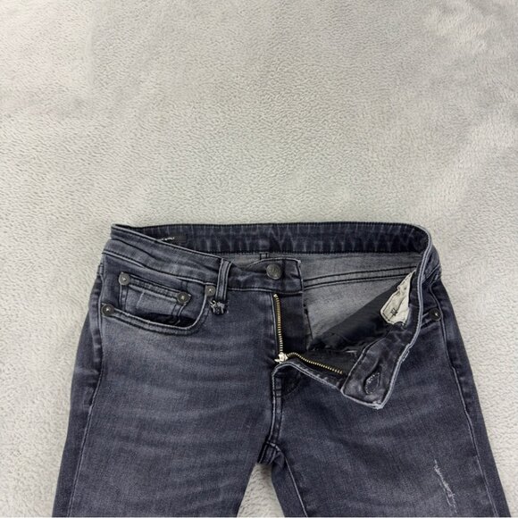 R13 Jeans Women's Size 24x28 Kate Skinny Black Denim Jeans Made in Italy - Picture 6 of 13